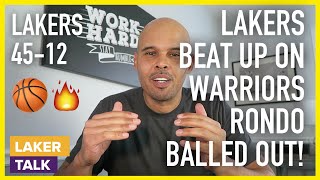 Lakers Get Win Over Struggling Warriors, AD, KUZ and Rondo Played Great, Rondo vs Caruso Talk!