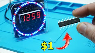 $1 Chip! Making DIY Futuristic LED CLOCK - JLCPCB