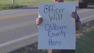 Oldham County students wear blue to support officer shot in Old National Bank shooting