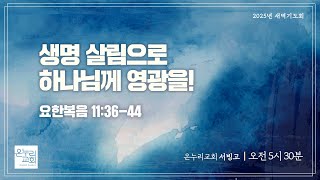 [서빙고 새벽기도회] 생명 살림으로 하나님께 영광을! (요한복음 11:36-44) | 2025.02.10