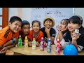 Kids Go To School | Chuns And Friends Play Guessing Objects Eat birthday cake at home