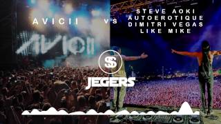 Avicii vs Steve Aoki, Autoerotique, Dimitri Vegas & Like Mike - Hey Feedback (JEGERS & SMKZ Edit)