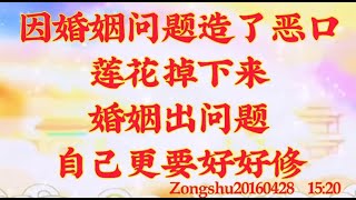 卢台长开示：因婚姻问题造了恶口，莲花掉下来；婚姻出问题，自己更要好好修zongshu20160428  15:20