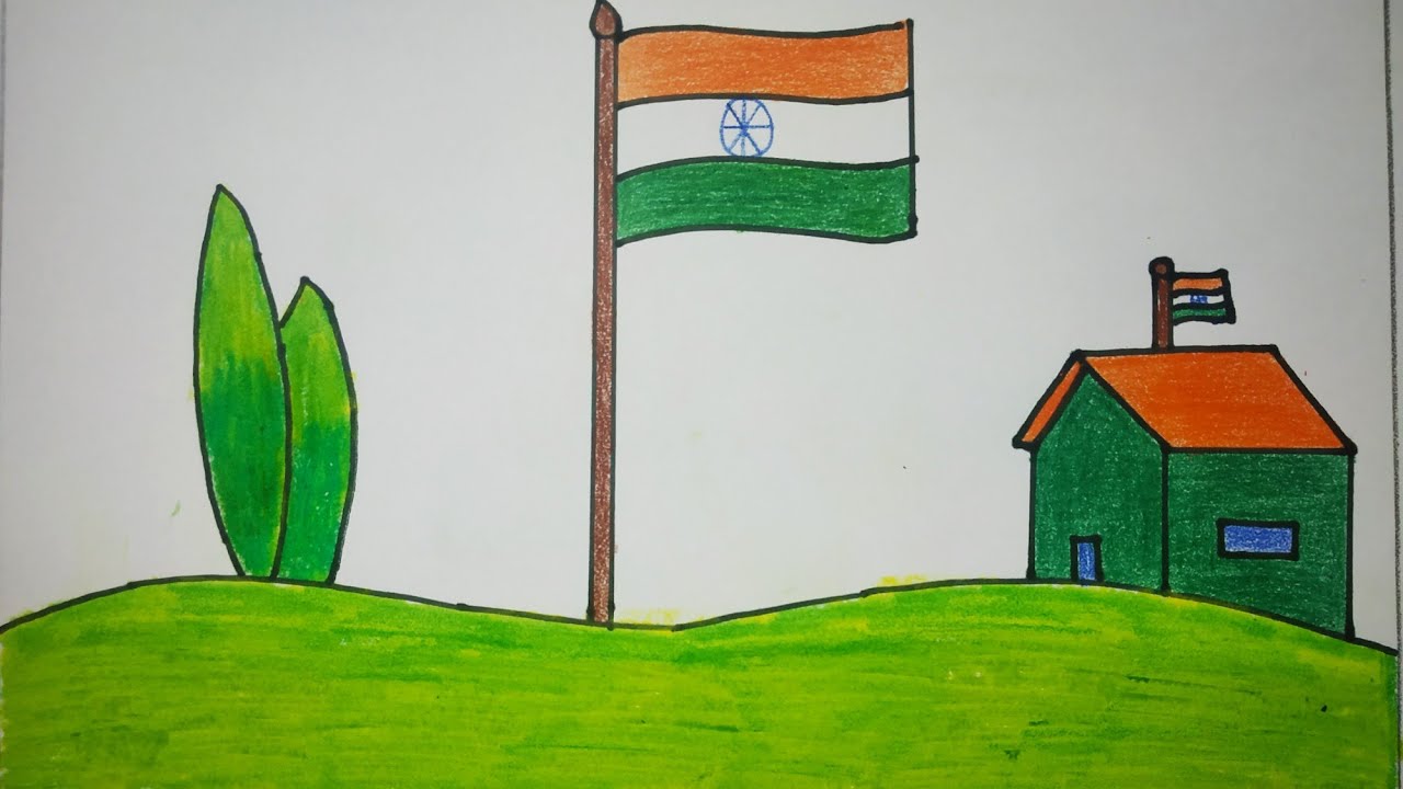 How To Draw 15 August Drawing | Simple Way To Draw Independence Day ...