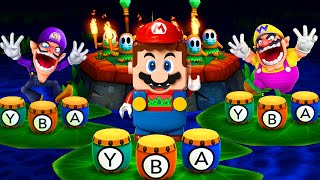 Mario Party 3DS - The Top Lucky Minigames - Mario vs Waluigi vs Wario vs Yoshi