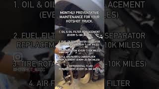 Monthly Preventative Maintenance for your Hotshot Trucking Pick Up Truck #ram #ford #gmc #trucking