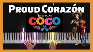 Proud Corazón - Coco (from Disney COCO) | Easy Piano Tutorial in D# | 4K 60fps