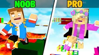 Minecraft Little Leah Plays Turning Bed Wars Into A Pool Party Playing In Our Bikinis - little kelly plays roblox parkour