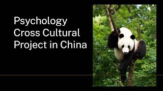 Psychology Cross Cultural Project in China