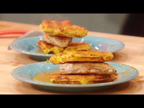 Fully Stuffed Mexican Fried Chicken with Green Chili – Corn Waffles Recipe