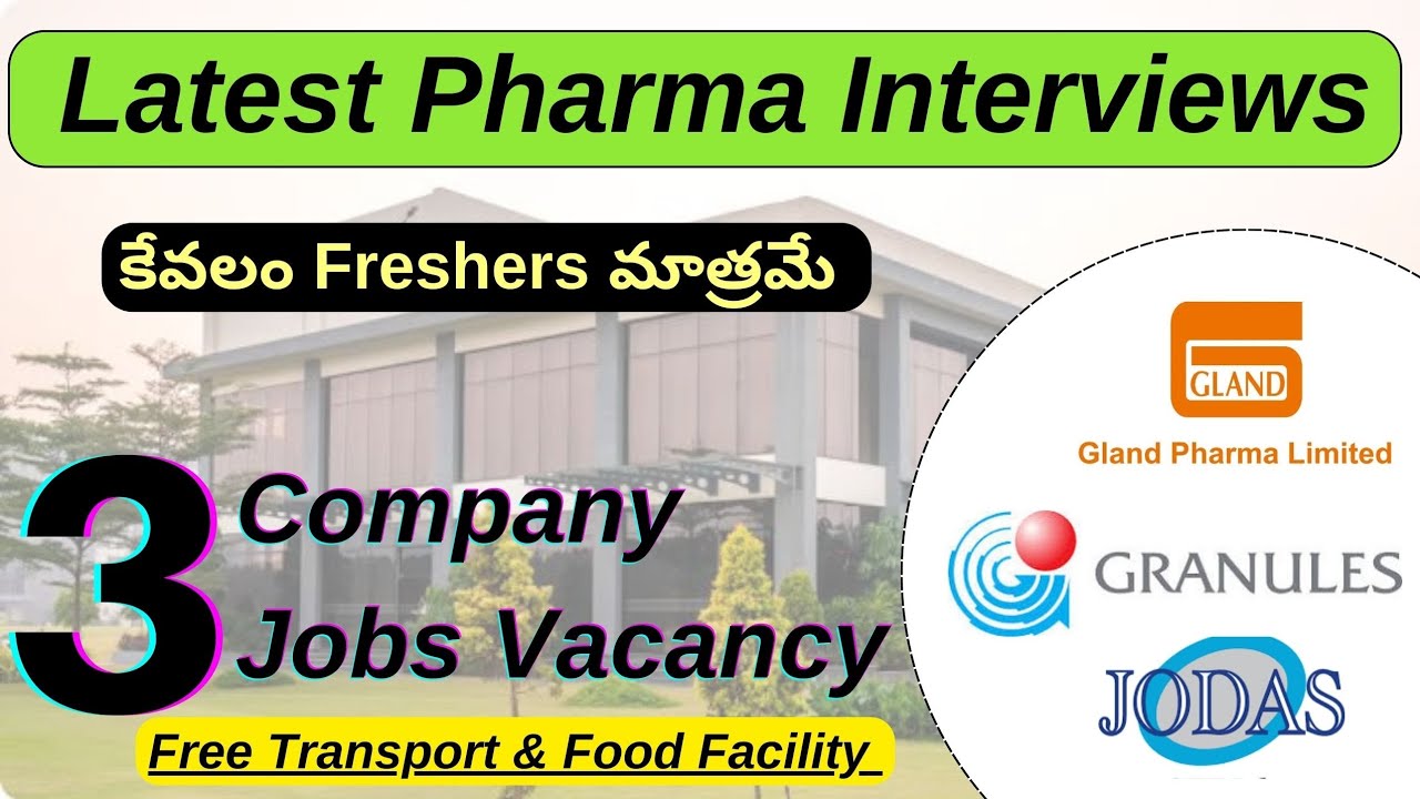 Latest Pharma Company Jobs Telugu | Hyderabad Pharma Jobs For Freshers ...