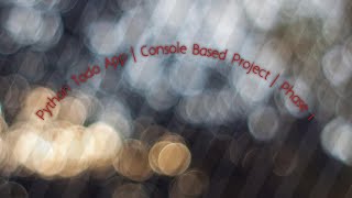 Beginner Python Project – Todo App using UVPython Todo App from Scratch | CLI Project