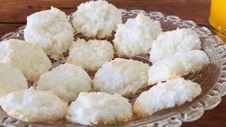 【椰蓉马卡龙】，无油无面超简单/Coconut Macaroons