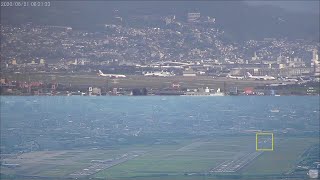 2020.06.21 沖縄行ANA763 離陸中止（RTO:Rejected Take-Off）｜大阪空港ライブカメラ、大阪空港ライブカメラ裏