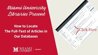 Quick Tips: Locating the Full-Text of Articles