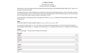 Codeforces 431A: Black Square - Python Coding Made Easy