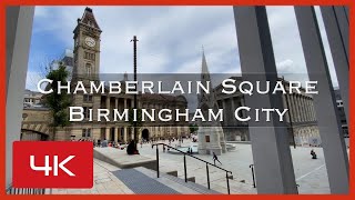 Chamberlain Square Birmingham City filmed in 4K