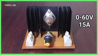 0-60V Adjustable Voltage Regulator Using 2N3055 Transistor