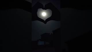 Bas ek tera m hoke #love status#beautiful moon with heart #gali m Aaj Chand nikla