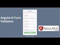 AngularJS Form Validation