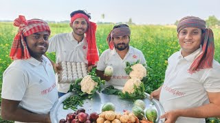 বাঙালির প্রিয় ডিম পোচ সাথে বেগুন আলু ও ফুলকপি ও সঙ্গে আলু ভর্তা।  ||THE VILL COOKING BOYS ||