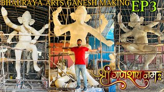 Mumbai Ganesh Making 2023 | Bhauraya Arts Ganesh EP3 | Big Ganpati Making in Hyderabad | Jodimetla