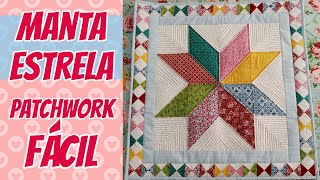 Manta Estrela Patchwork Fácil