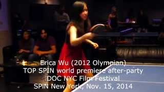 Erica Wu - TOP SPIN film world premiere table tennis exhibition - Meniscus Magazine