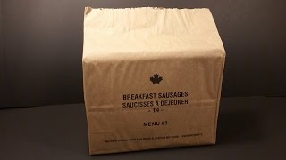 2014 Canadian IMP Individual Meal Pack MRE Review Breakfast Sausage Military Food Tasting