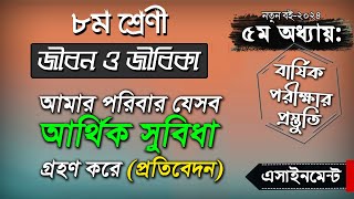 এসাইনমেন্ট: আমার পরিবারের আর্থিক সুবিধা নিয়ে প্রতিবেদন । ৮ম শ্রেণির জীবন ও জীবিকা