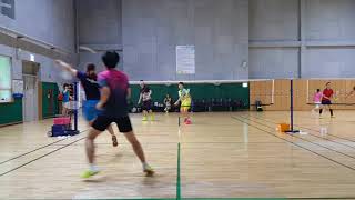 Badminton 구로누리배드민턴장 안상현-고성환 vs 김주수코치님-고륜영