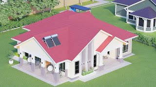 Magnificent 4 Bedroom  House Design With Floor Plan | Exterior & Interior Animation
