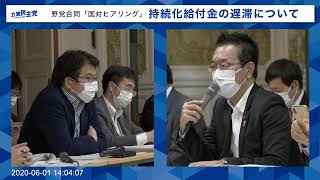 2020年6月1日 野党合同国対ヒアリング 「持続過給付金の遅滞について」