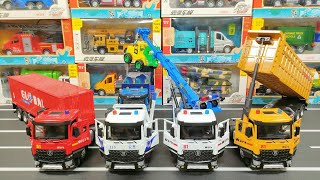 Metal Diecast Trucks Collection Of Container Truck, Flatbed Truck, Tow Truck, Trailer Truck