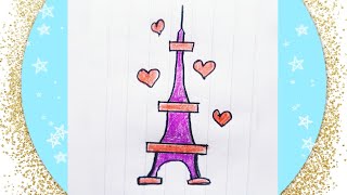 HOw To Draw a Eiffel Tower | Easy drawing step by step