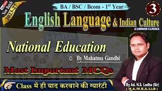 3. National Education - MK Gandhi, Gandhi's View on National Education, English Language BA 1st year