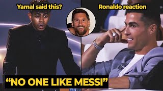 Yamal really SAID THIS this about MESSI in front of Ronaldo? look Ronaldo reaction...