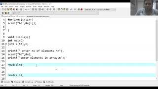 1 D ARRAY USING FUNCTION