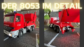 8053 Feuerwehr MB ACTROS 3-achs Absetzkipper mit Rundumleuchten Viessmann CarMotion 01.2025