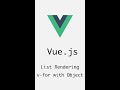#9 v-for with an Object | List Rendering | Vue.js | Frontend #shorts