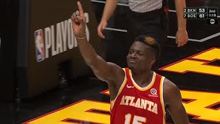 Clint Capela Gets ATL Crowd HYPED With The Dikembe Mutombo Finger Wag After Bloc