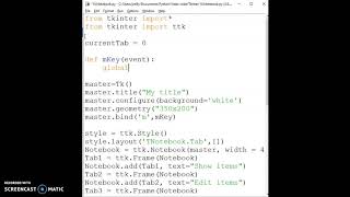 12. Tkinter: Notebook and keyboard inputs
