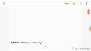 Primary productivity APES