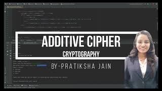Additive Cipher Cryptography example and Python code | Shift Cipher | Pratiksha Jain
