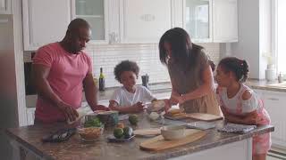 Family Making Breakfast | Copyright Free Video Footage