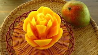 Art In Mango Rose Flower | Fruit Carving Garnish | Mango Art | Party Garnishing