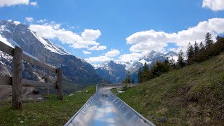 Switzerland Mountain Coaster - Slide Down The Alps! (Rodelbahn, Kandersteg Oeschinensee)