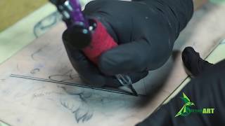 สอนสักลาย ฝึกเดินเส้น คอนโทรลมือบนหนังเทียม | Dream Art Tattoo Academy สอนสักลาย