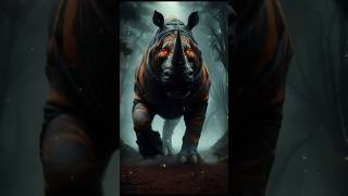 Rhino+Tiger (leopard, lion,bat) #shorts #usa #hybrid #trending