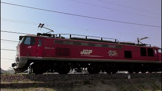 ﾚｯﾄﾞｻﾝﾀﾞｰF510-17牽引高速貨物4095ﾚ名古屋→米原→新潟【4K】